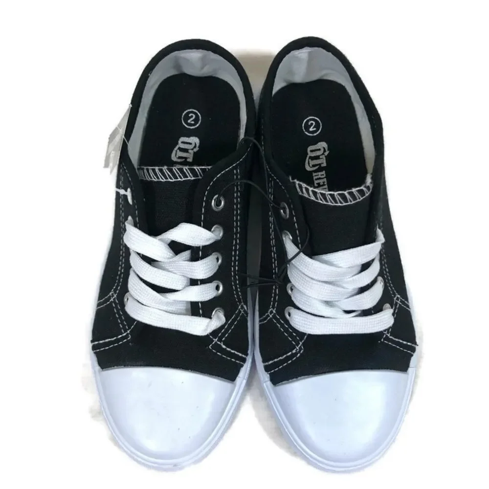Brand New Boys Black and White Canvas Sneakers